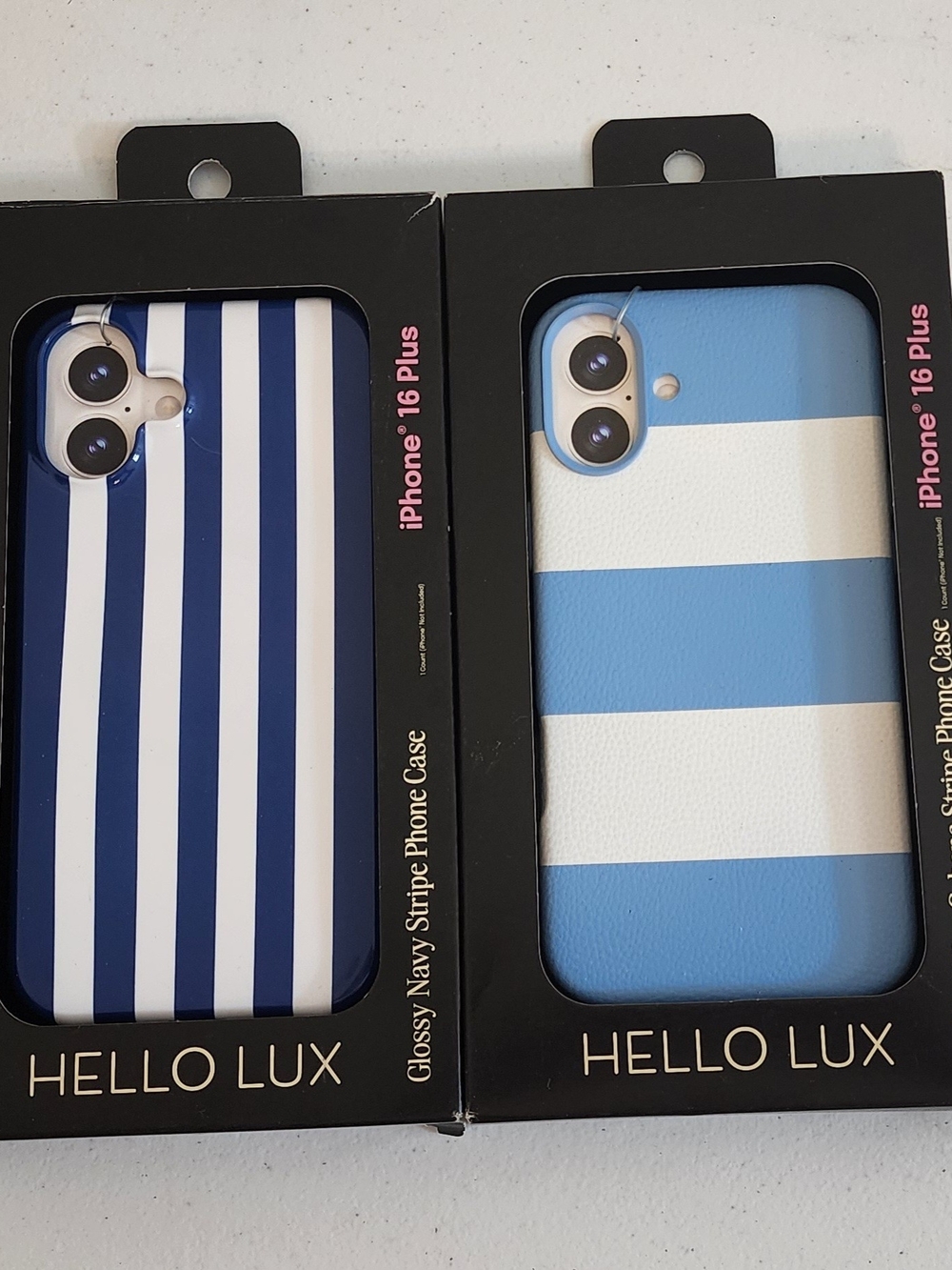 Herschel Supply Company Navy & Light Blue Striped iPhone 16 Plus Cases (2-Pack)